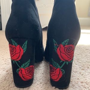 Rose Heeled Suede Booties